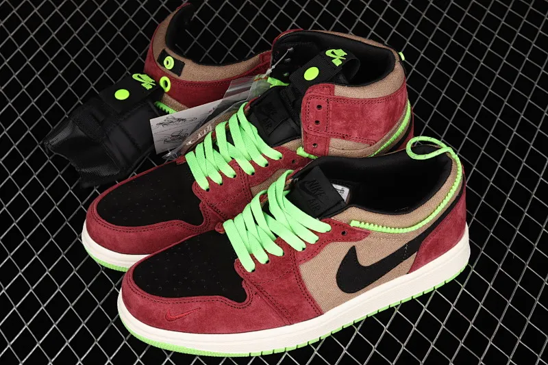 All categories Air Jordan Jordan series basketball shoes Air Jordan 1 High Z version Air Jordan 1 Switch AJ1 Joe 1 dark red zipper high-top cultural basketball shoes CW6576-600